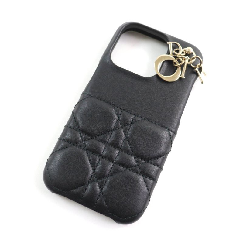 Christian DIOR S6003onmj Lady DIOR Canage Iphone15 Pro Case Black With Box And