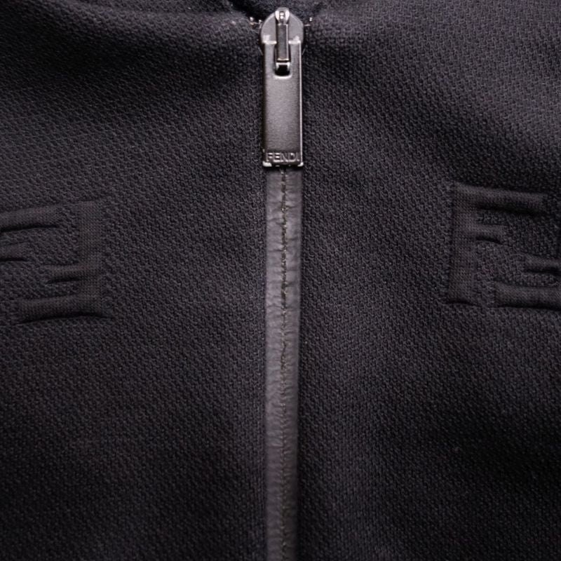 Fendi Sweatshirt Hoodie Zip Up Zucca Pattern FF