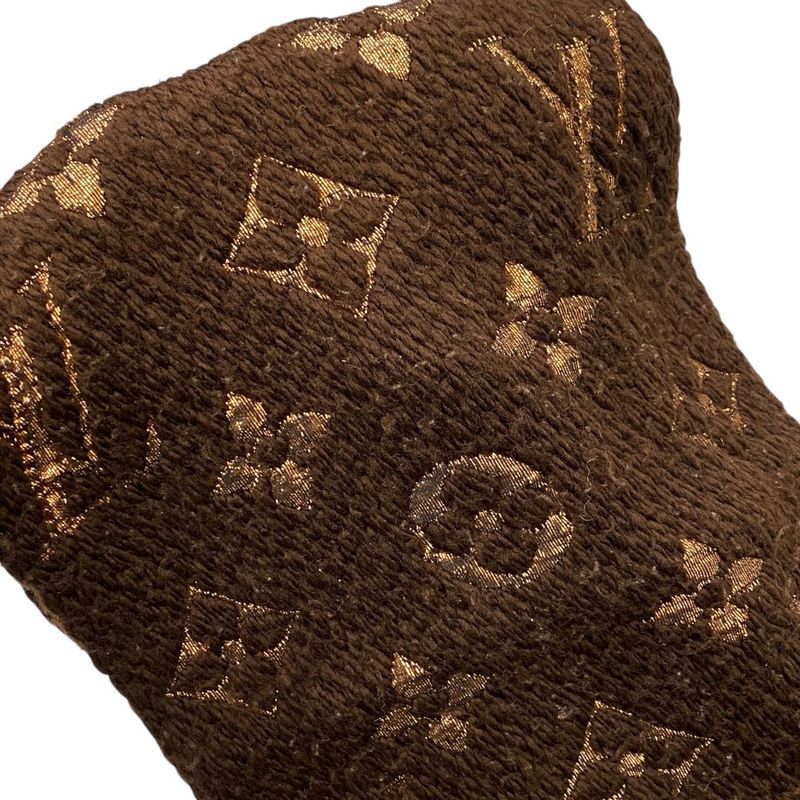 Louis Vuitton Scarf Echarpe Logomania Shine M71383 Monogram Brown Gold Louis