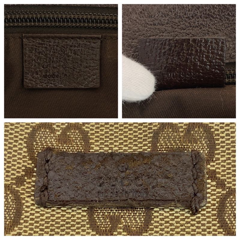 Gucci Beige Brown Silver Hardware GG Canvas/leather 114 273 Shoulder Bag