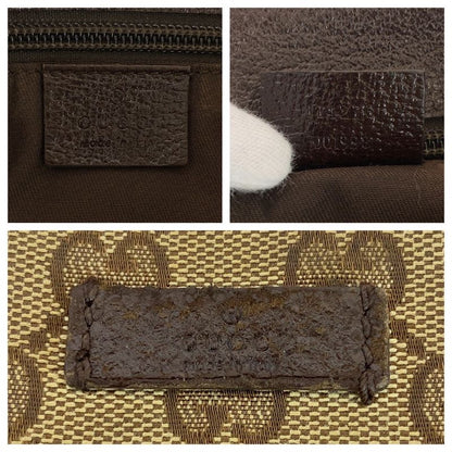 Gucci Beige Brown Silver Hardware GG Canvas/leather 114 273 Shoulder Bag