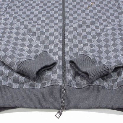 21aw Louis Vuitton Damier Jacquard Sweatshirt Bomber Jacket Blouson Zip Gray S