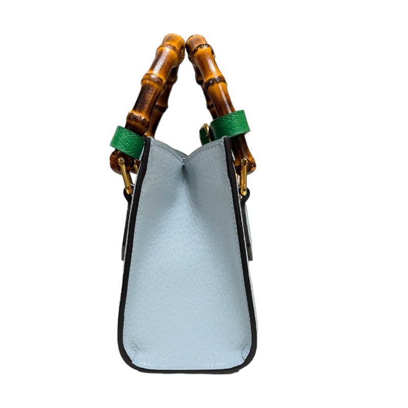 Gucci Diana Mini Tote Bamboo Shoulder Bag Raffia 702732 Beige Ladies Gucci