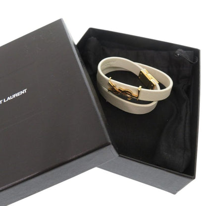 Yves Saint Laurent Opium Double Loop Bracelet 646558 Leather White 0736 YVES