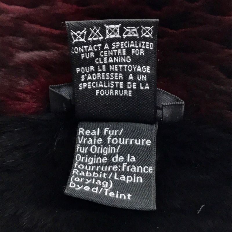 Chanel CC Coco Mark Fur Scarf Red Bordeaux Like