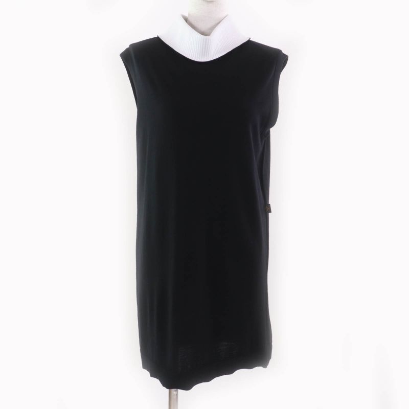 Louis Vuitton 23SS Monogram Sleeveless Knit Dress With Flower Tag Black White