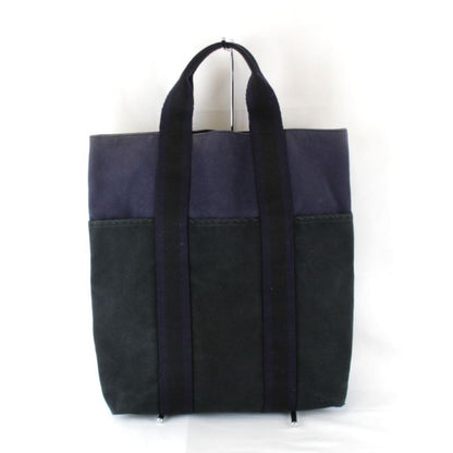 Hermes Fourre Tout Cabas Tote Bag Canvas Navy