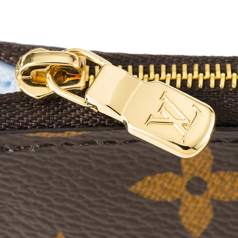 Louis Vuitton Card Case Porte Cles Noir Brown/olympe Blue