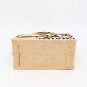 Christian DIOR Book Tote Small M1265zruw_m918 Tote Bag Jute Canvas Beige Black