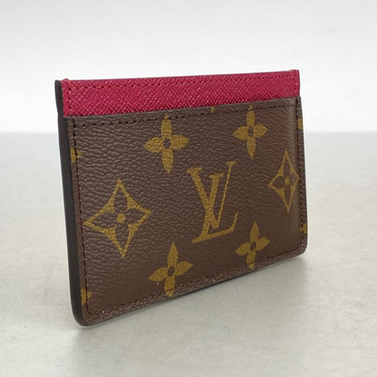 Louis Vuitton Card Case Monogram Porte Carthusanple M60703 Brown Fuchsia Ladies