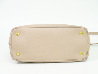 Authentic Prada Leather 2WAY Shoulder Bag Handbag Pochette Pink Beige Bag