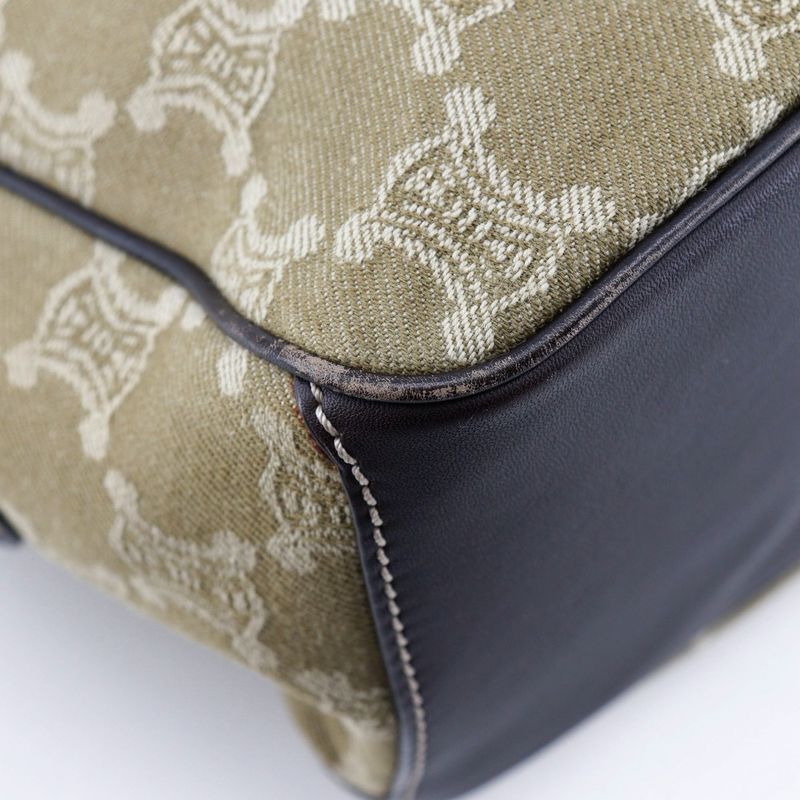 Celine Boogie Bag Macadam Canvas Khaki Women's Handbag