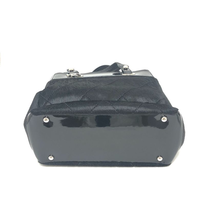 Chanel Tote Bag CC Coco Mark Paris Biarritz PM A34208 Enamel Black