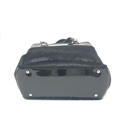 Chanel Tote Bag CC Coco Mark Paris Biarritz PM A34208 Enamel Black