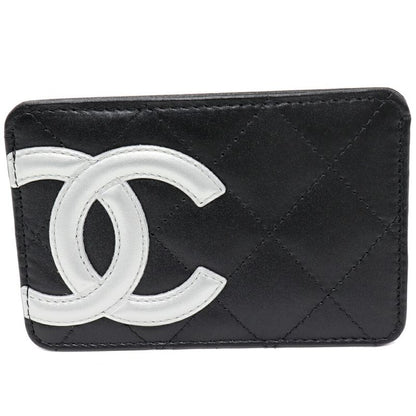 Chanel Card Case Pass Case Cambon Line Calf Black And Silver A26725 Y07197 C0790