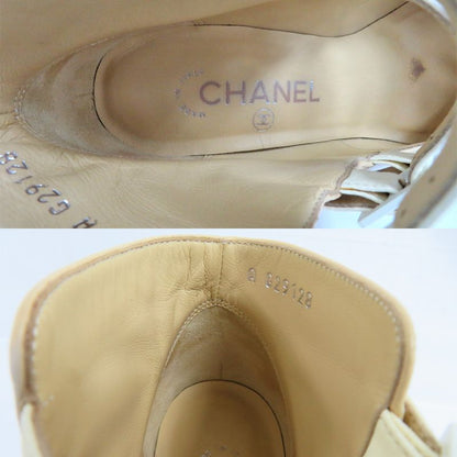 Chanel Shorts G29128 Ankle Strap Coco Mark 35.5 Beige X Black X White