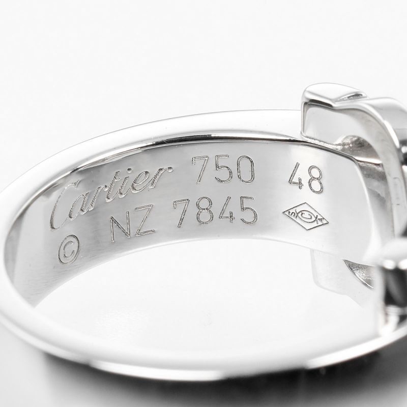 Cartier 2C Boucleuse 18kwhite Gold X Diamonds #8 Ladies 9.27g Ring