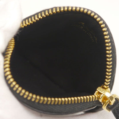 Prada Saffiano Round Coin Case Coin Purse Round Black