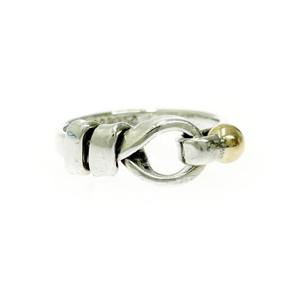 Tiffany & Co Tiffany & Co Silver Gold Hook & Eye Ring 2.7g 925 750 Engraved