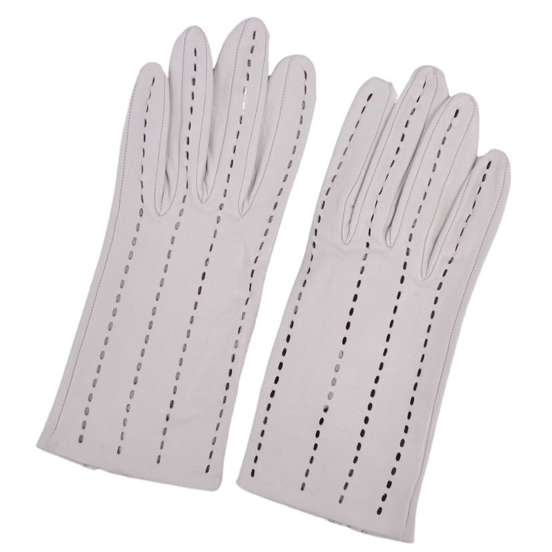 Hermes Gloves Stitched Perforated Lambskin