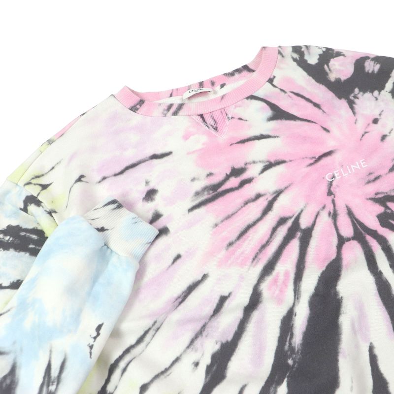 Celine 23SS 2y53c647v Loose TIE DYE Sweat Shirt Sweatshirt Pink S Made In Italy