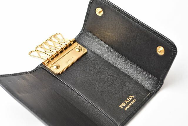 Prada Key Case Key Holder Prada 6 Rings 1pg222 Vitello MOVE Shape Push Leather
