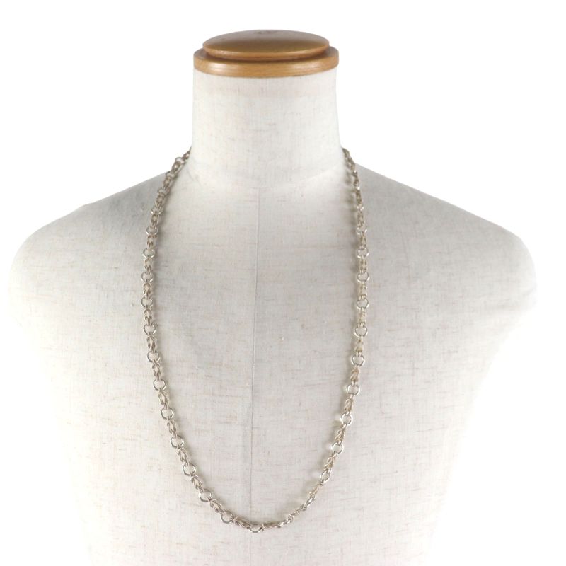 Hermes Vintage Audienne Long Chain Necklace Silver 82cm (32.28in)