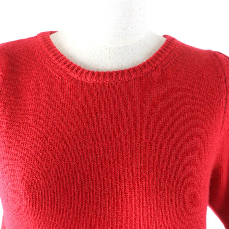 Celine 2a65p152i 100% Cashmere Sulky Embroidery Crew Neck Short Sleeve Knit