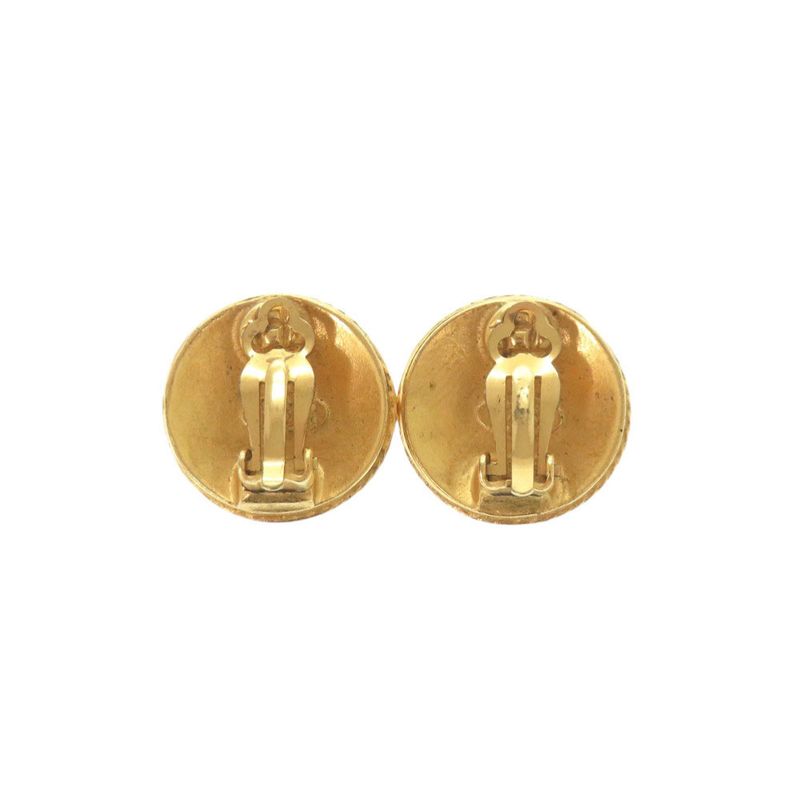 Chanel Coco Mark Metal Gold Earrings 0079 Chanel