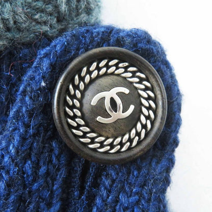 CHANEL P44484 Cashmere Silk Long Sleeve Knit Pullover Layered Style Navy Pink