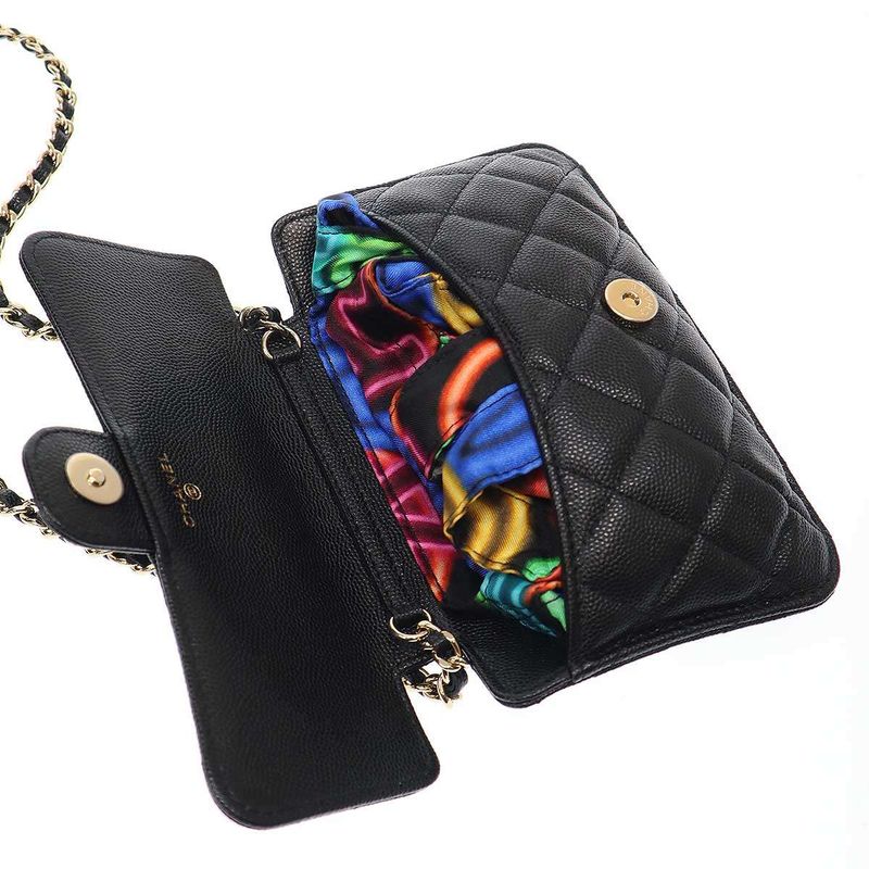 Chanel 21ss Caviar Skin&nylon 2way Bag Caviar Skin Nylon Shoulder Tote Bag