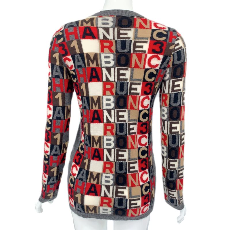 Chanel 100% Cashmere Knit Sweater 07A P31488k00484 Size 36