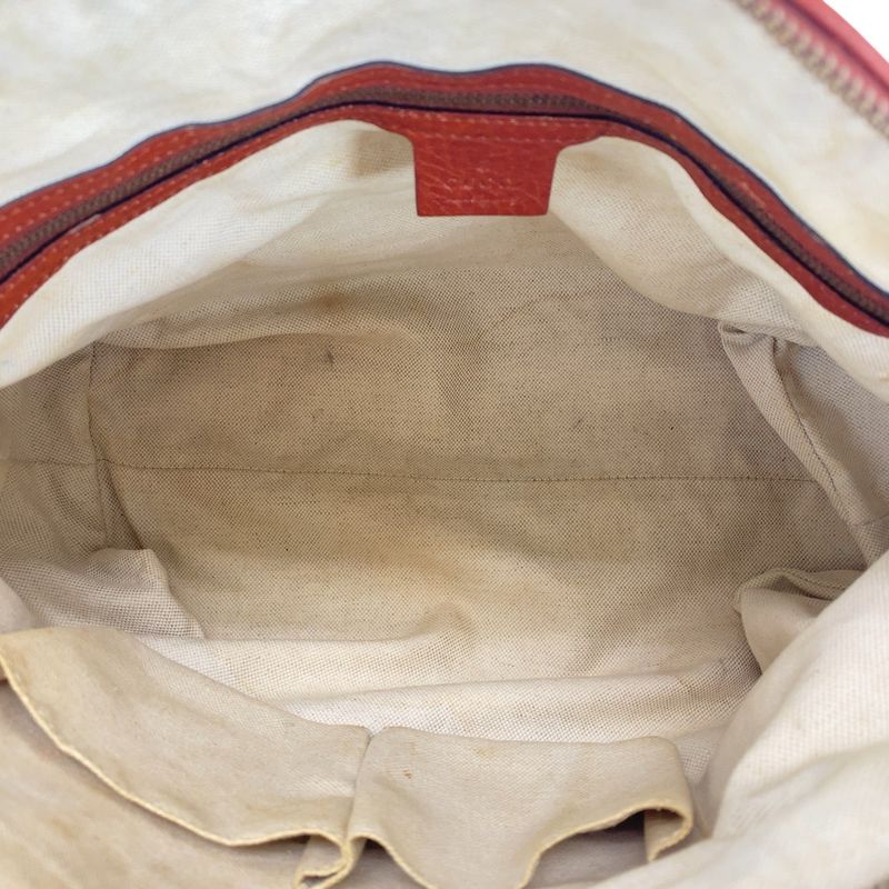 Gucci Bamboo Beige Orange Gold Hardware GG Canvas/leather 339002 Handbag