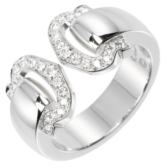 Cartier 2C Boucleuse 18kwhite Gold X Diamonds #8 Ladies 9.27g Ring