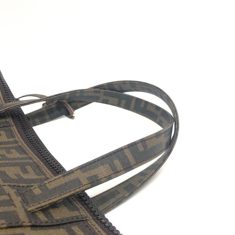 Fendi Tote Bag Zucca Pattern 7va196 PVC Brown