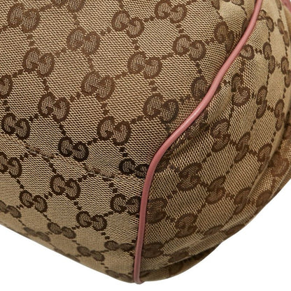 Gucci GG Canvas Handbag Shoulder Bag 2WAY 223974 Brown Pink Canvas Leather