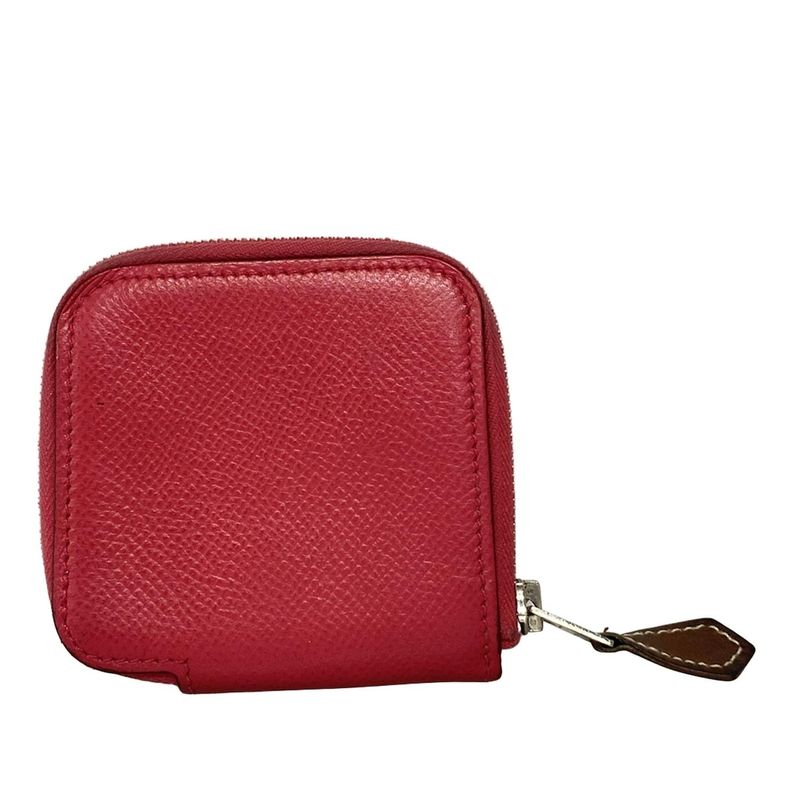 Hermes Coin Case Azap Compact Mini Silk Inn Rose Extreme Round Zipper