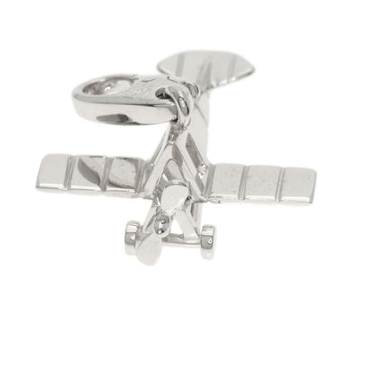 Cartier Airplane Charm Pendant Top 18K White Gold Ladies