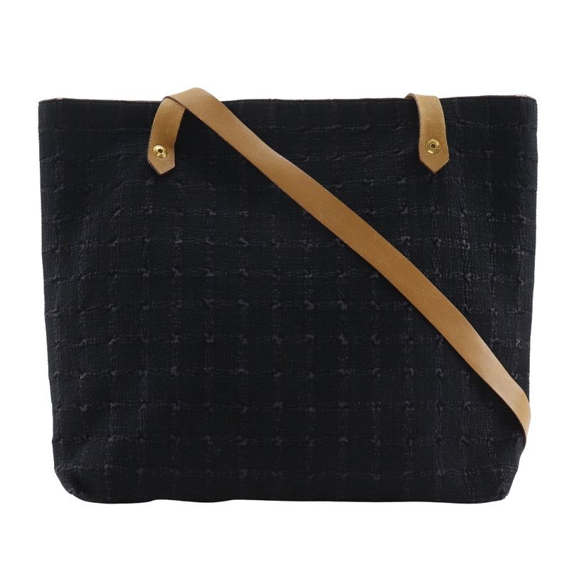 Hermes Amedava Cabas De Poche Long Shoulder Canvas Black Women's Shoulder Bag