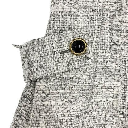 Louis Vuitton Dress Cotton Gray Tweed Short Sleeve 22 SS