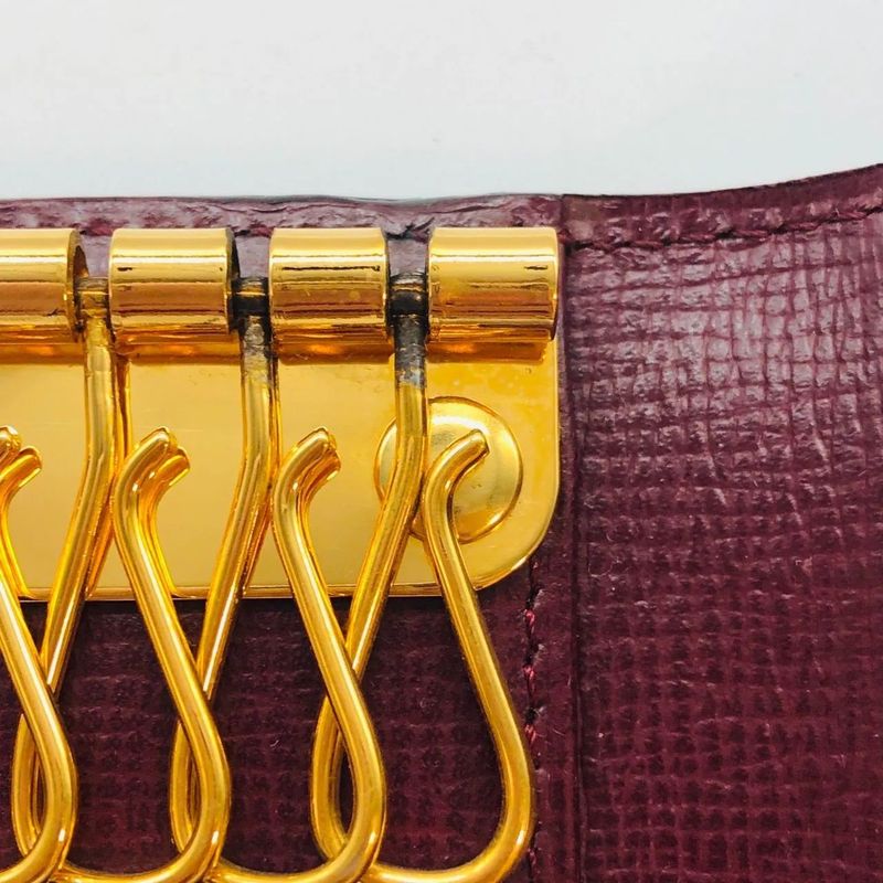 Cartier Key Case 6 Bridges L3000156 Must Line Leather Red Hardware Gold