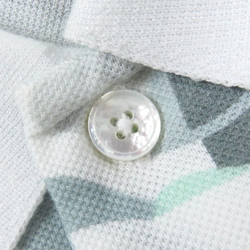 Hermes 23SS 100% Cotton All-over Pattern Shell Button Short-sleeved Polo Shirt