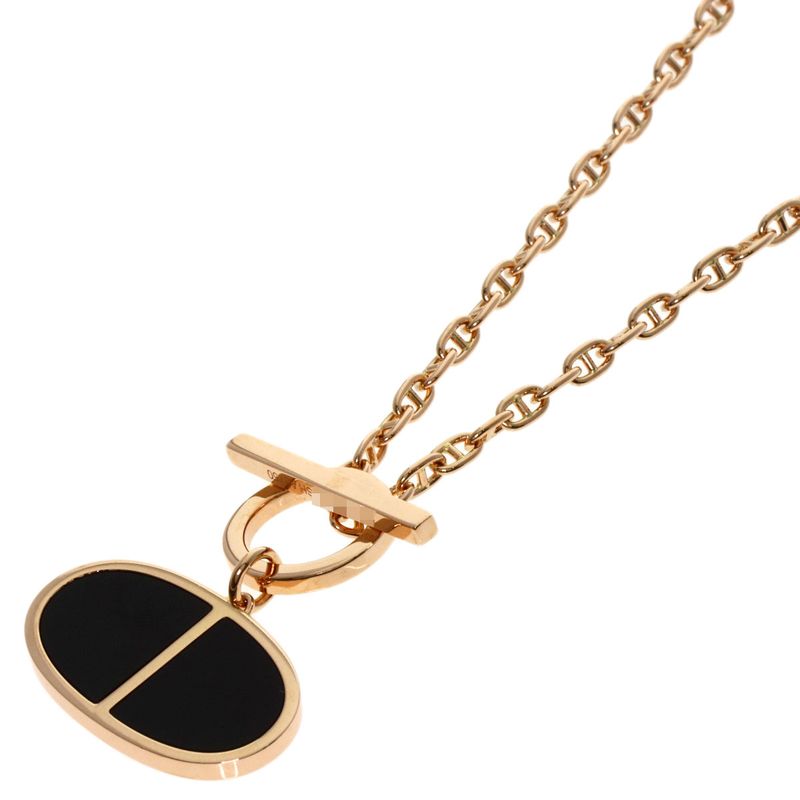 Hermes Chaine D'ancre Verso Necklace 18K Pink Gold Ladies