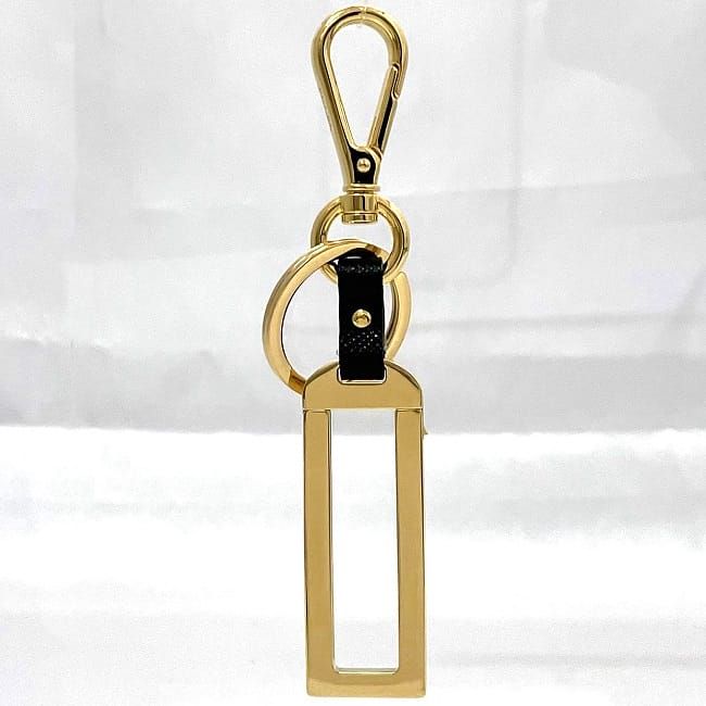 Prada Key Holder Gold Brown Black 1tl125 Never Used Excellent Condition