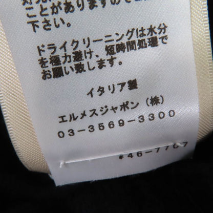 Hermes 24SS 4e2671d5 Wool Cashmere Embroidered Design Long Sleeve Knit Black 38