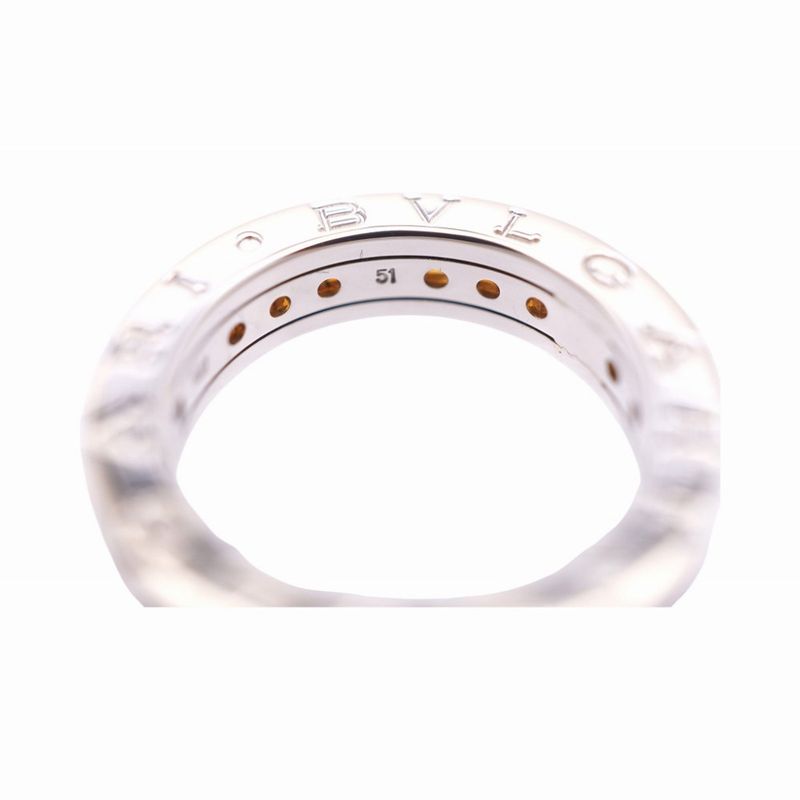 Bulgari B-zero1 Citrine 18K White Gold Ring #51 White Togo Old B-zero1 Ring
