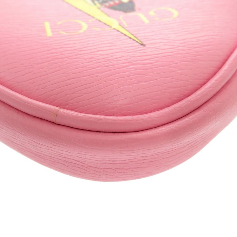 Gucci X Bananya Heart Leather Pink 701062 Coin Case Wallet Key Ring 1073 Gucci