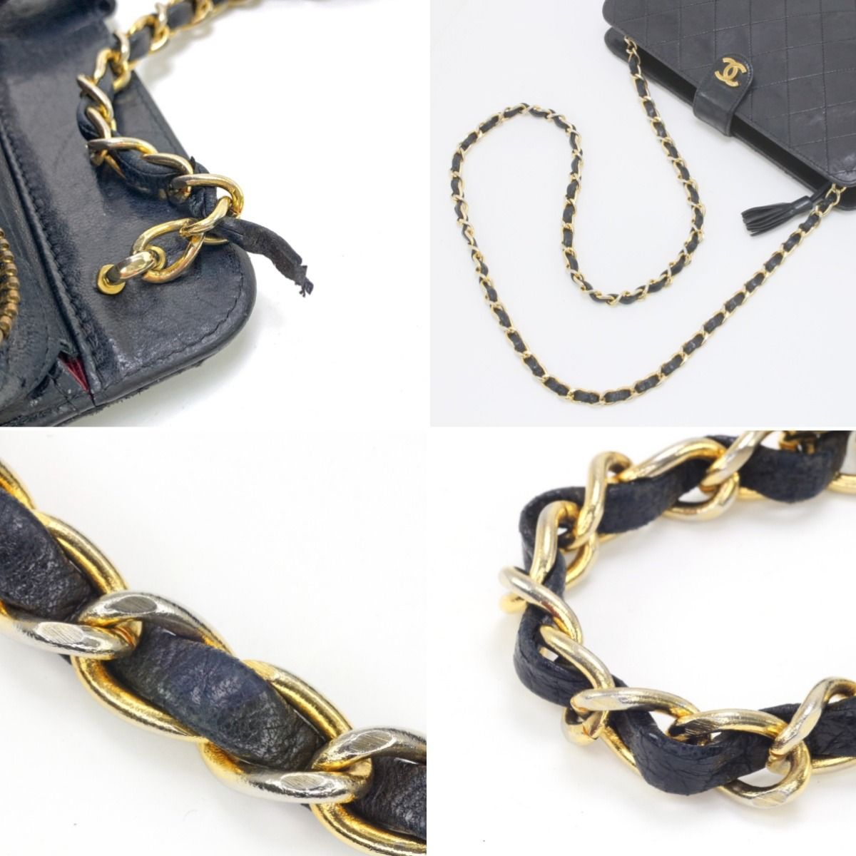 Chanel Shoulder Bag Matelasse Chain Shoulder Scratch Yes Black