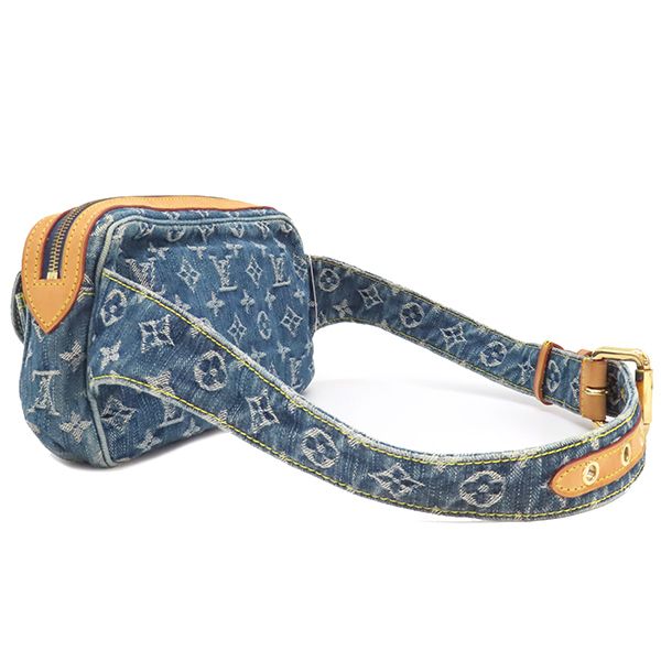 Louis Vuitton Body Bag Bum Bag Monogram Denim Blue Gold Hardware Blue Denim