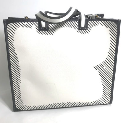 Fendi Tote Shopper Bag 8bh357 Coated Canvas White